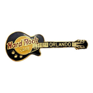 Hard Rock Cafe Guitar Pin Orlando Florida Black Les Paul Retro Series